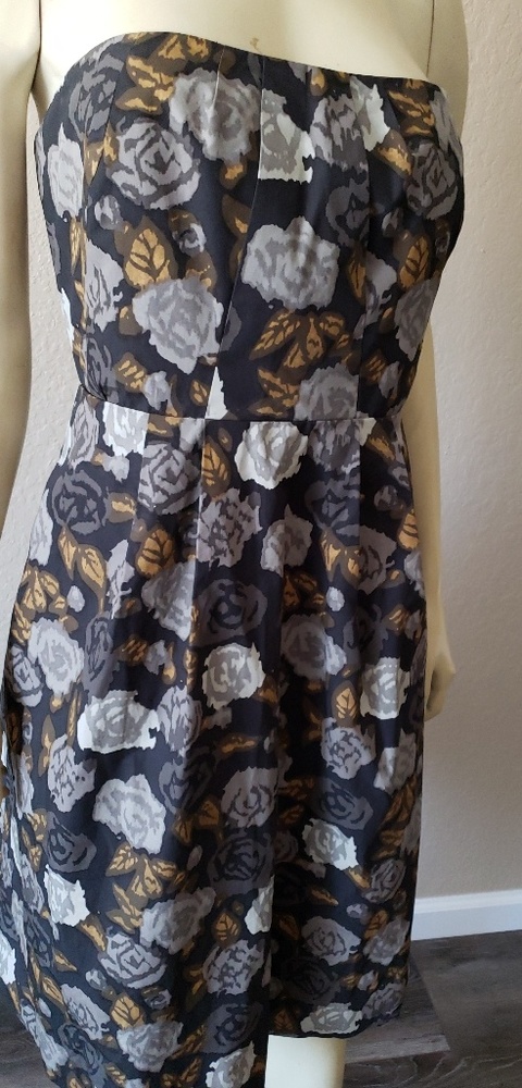 J. Crew black Floral dress 12 pockets Fall